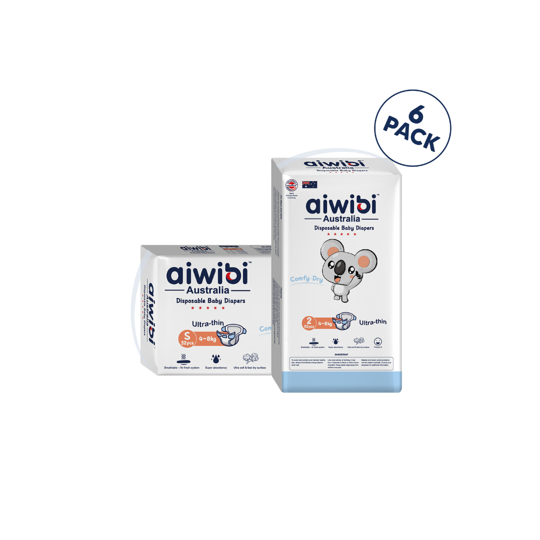 Aiwibi Comfy Dry Baby Diaper(Tape)(6's pack)
